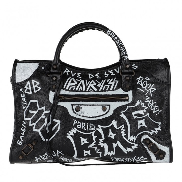 Balenciaga Bags Graffiti Black And White Handbag Poshmark
